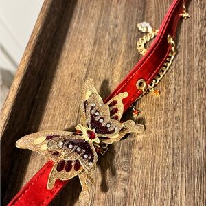 Elegant Red Butterfly Choker Necklace